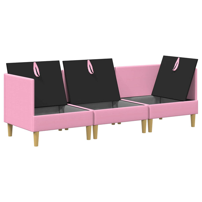Set de canapea modulară cu spațiu de stocare 3 pcs Roz Țesătură WALTI