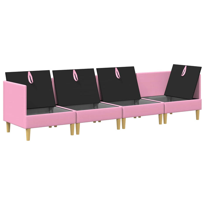 Set de canapea modulară cu spațiu de stocare 4 pcs Roz Țesătură WALTI