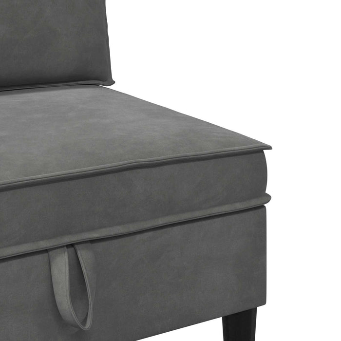 Set de mobilier pentru living cu pernă 3 pcs Gri închis Catifea WALTI
