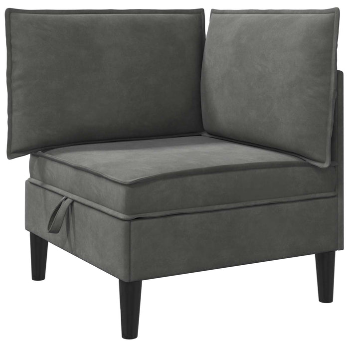 Set de mobilier pentru living cu pernă 6 pcs Gri închis Catifea WALTI