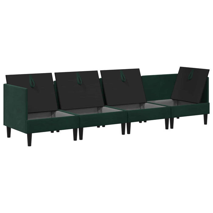 Set de mobilier pentru living 4 pcs Verde închis Catifea WALTI