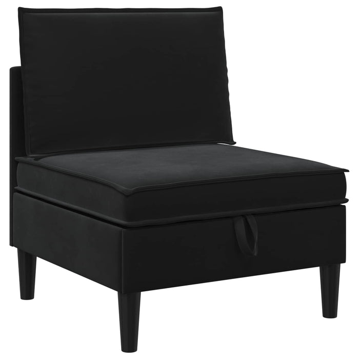 Set de mobilier pentru living cu pernă 3 pcs Negru Catifea WALTI