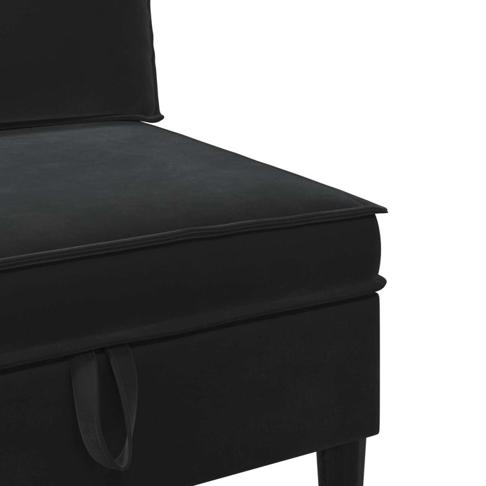 Set de mobilier pentru living cu pernă 4 pcs Negru Catifea WALTI