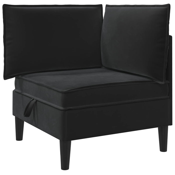 Set de mobilier pentru living cu pernă 5 pcs Negru Catifea WALTI