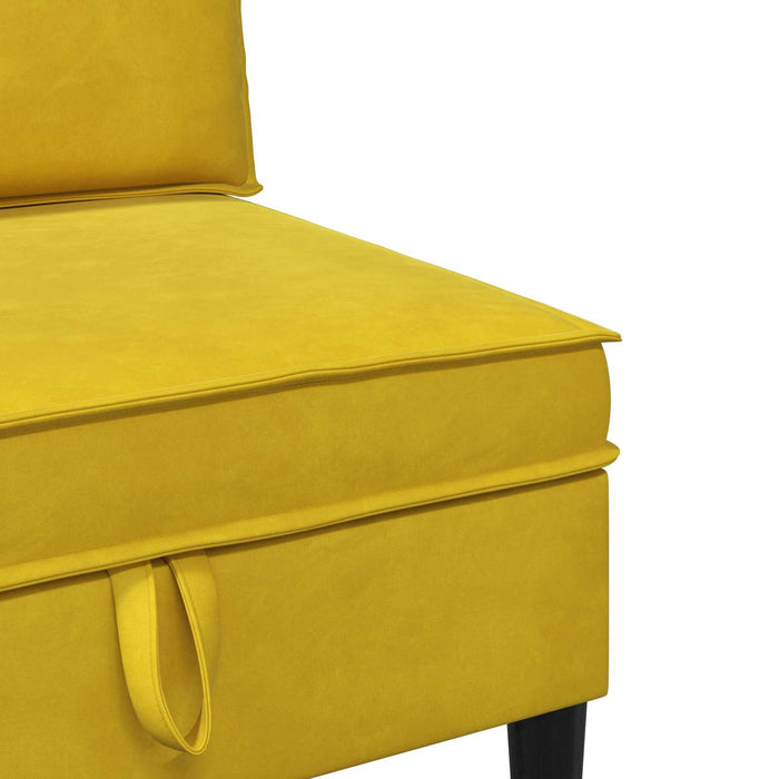 Set de mobilier pentru living cu pernă 4 pcs Galben Catifea WALTI