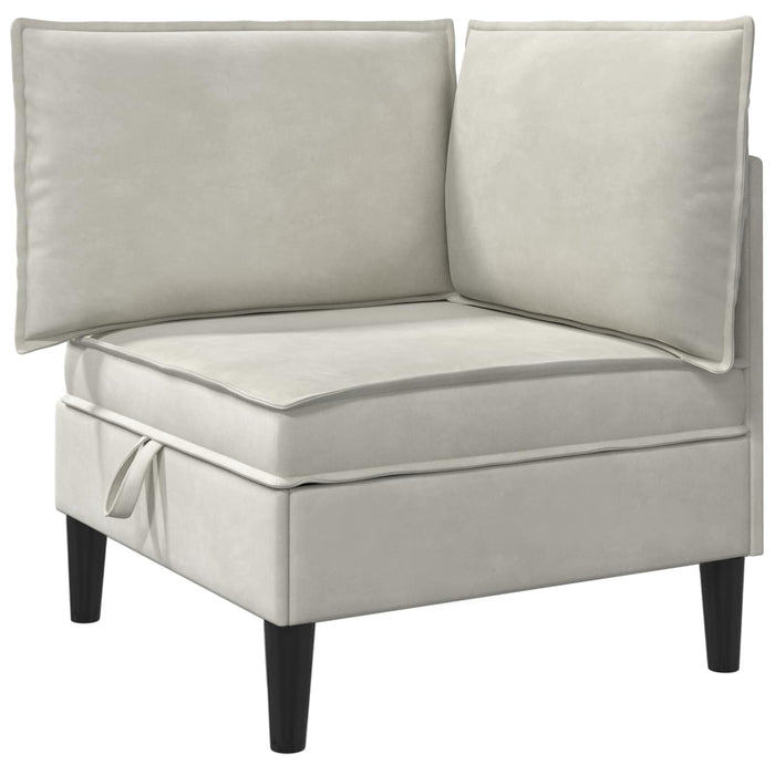 Set de mobilier pentru living cu pernă 3 pcs Crem Catifea WALTI