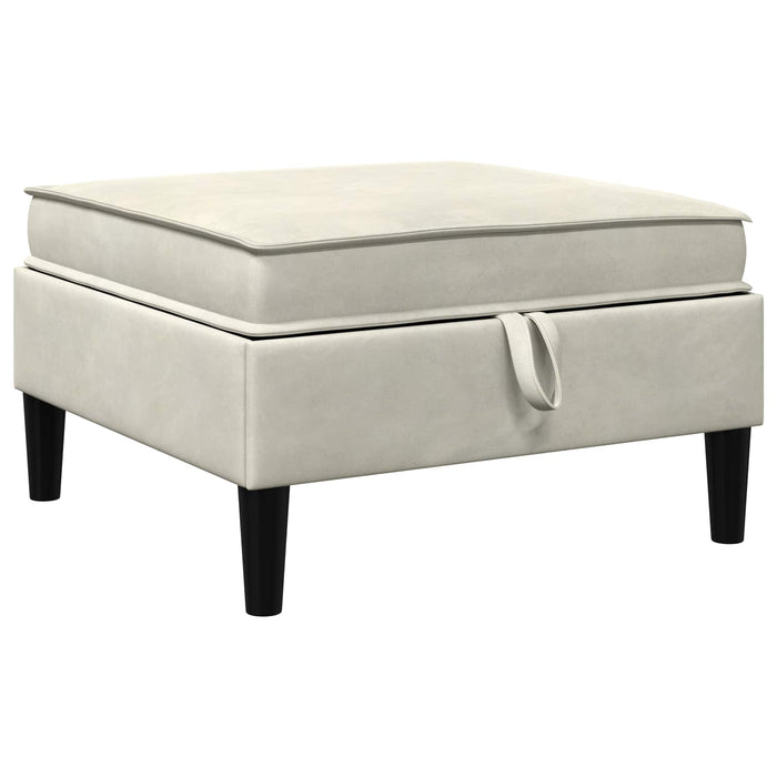 Set de mobilier pentru living cu pernă 5 pcs Crem Catifea WALTI
