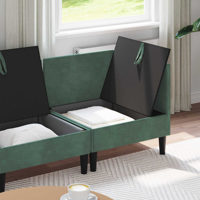 Set de mobilier pentru living 3 pcs Verde Mării Catifea WALTI