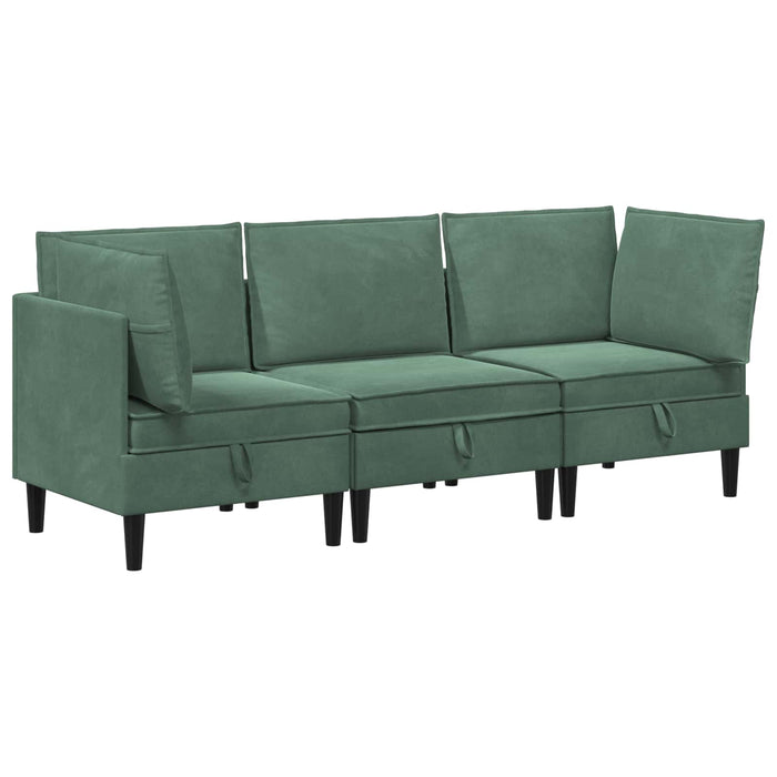 Set de mobilier pentru living 3 pcs Verde Mării Catifea WALTI