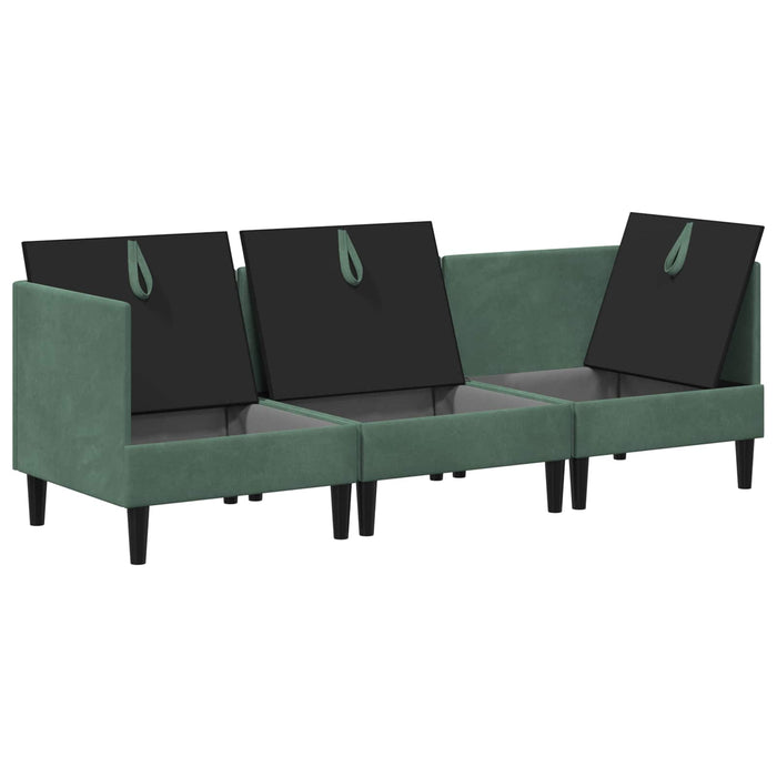 Set de mobilier pentru living 3 pcs Verde Mării Catifea WALTI