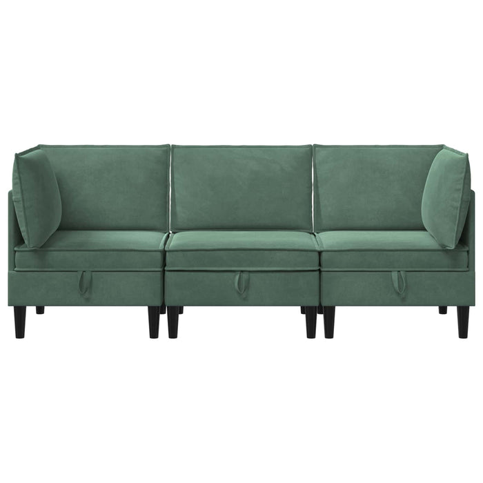Set de mobilier pentru living 3 pcs Verde Mării Catifea WALTI