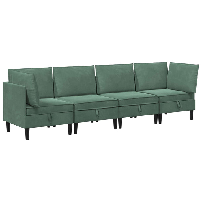 Set de mobilier pentru living 4 pcs Verde Mării Catifea WALTI