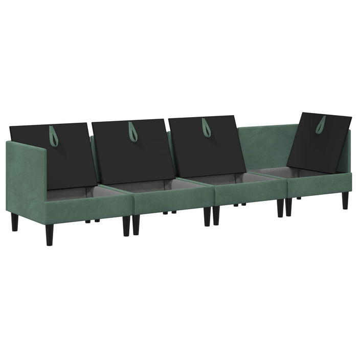 Set de mobilier pentru living 4 pcs Verde Mării Catifea WALTI