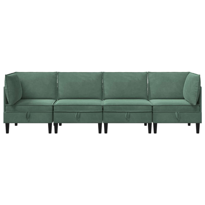 Set de mobilier pentru living 4 pcs Verde Mării Catifea WALTI