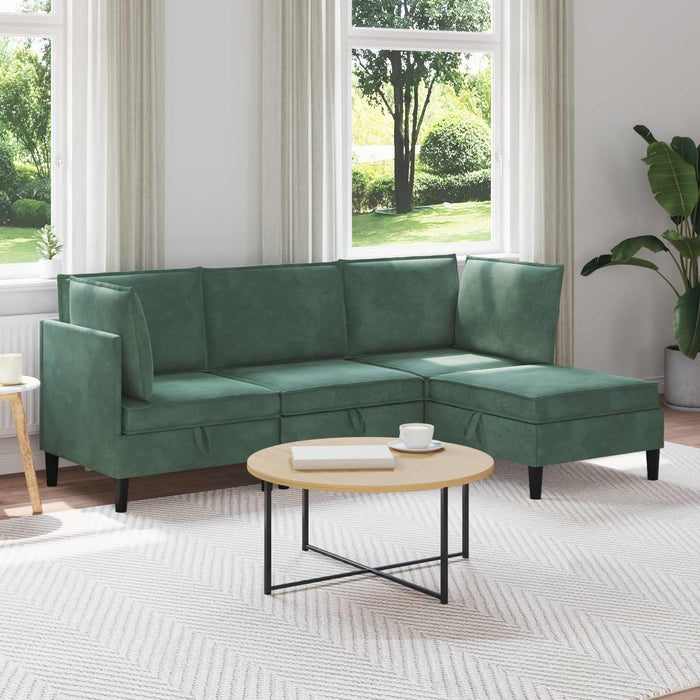 Set de mobilier pentru living 4 pcs Verde Mării Catifea WALTI