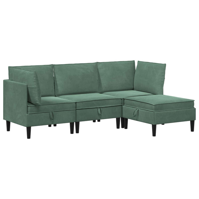 Set de mobilier pentru living 4 pcs Verde Mării Catifea WALTI