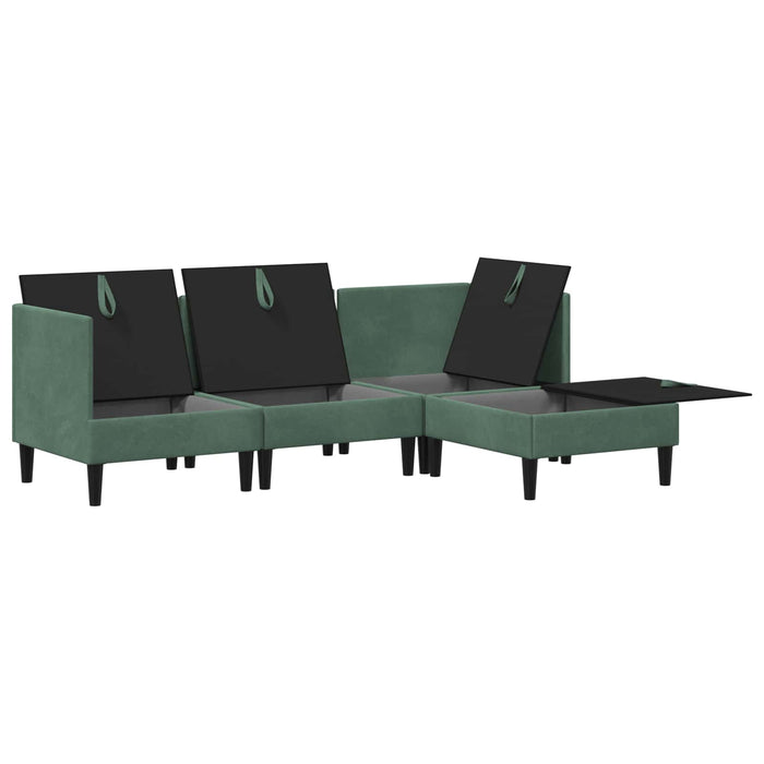 Set de mobilier pentru living 4 pcs Verde Mării Catifea WALTI