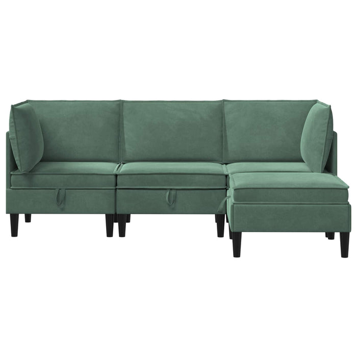 Set de mobilier pentru living 4 pcs Verde Mării Catifea WALTI