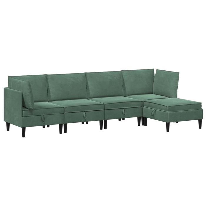 Set de mobilier pentru living 5 pcs Verde Mării Catifea WALTI