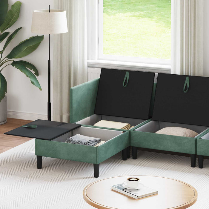 Set de mobilier pentru living 6 pcs Verde Mării Catifea WALTI