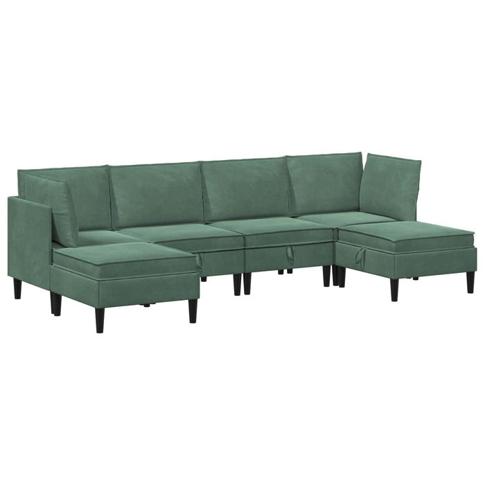 Set de mobilier pentru living 6 pcs Verde Mării Catifea WALTI