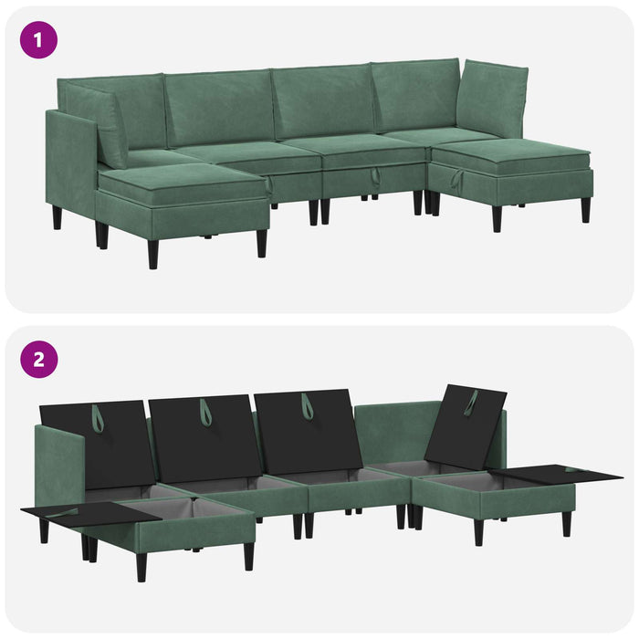 Set de mobilier pentru living 6 pcs Verde Mării Catifea WALTI