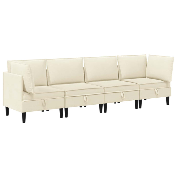 Set de mobilier pentru living 4 pcs Crem Țesătură - WALTI WALTI