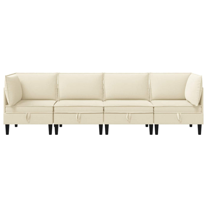 Set de mobilier pentru living 4 pcs Crem Țesătură - WALTI WALTI
