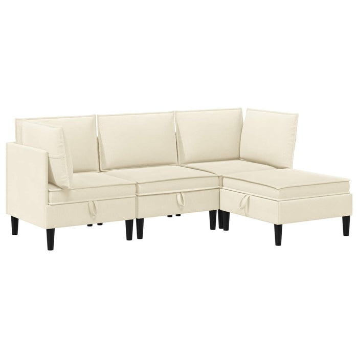 Set de mobilier pentru living 4 pcs Crem Țesătură - WALTI WALTI