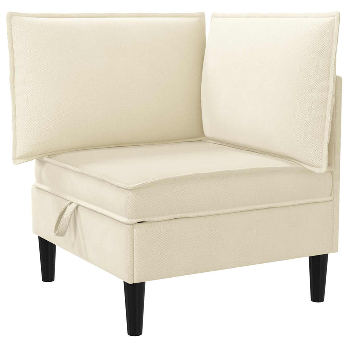 Set de mobilier pentru living 5 pcs Crem Țesătură - WALTI WALTI