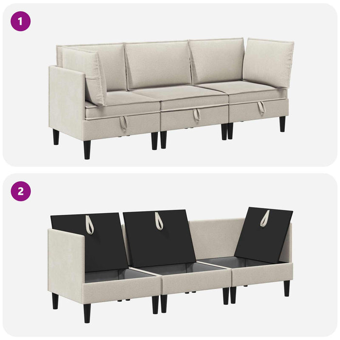 Set de mobilier pentru living 3 pcs Ovăz Țesătură - WALTI WALTI