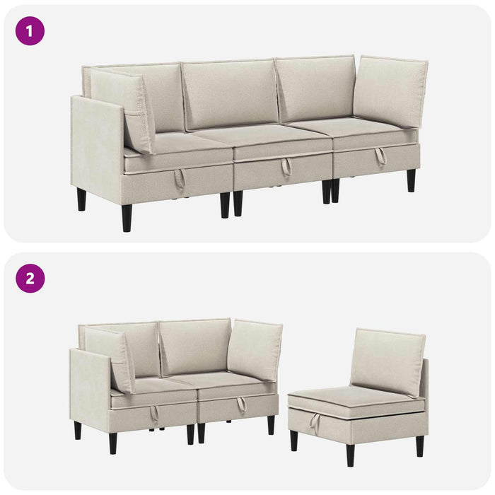 Set de mobilier pentru living 3 pcs Ovăz Țesătură - WALTI WALTI