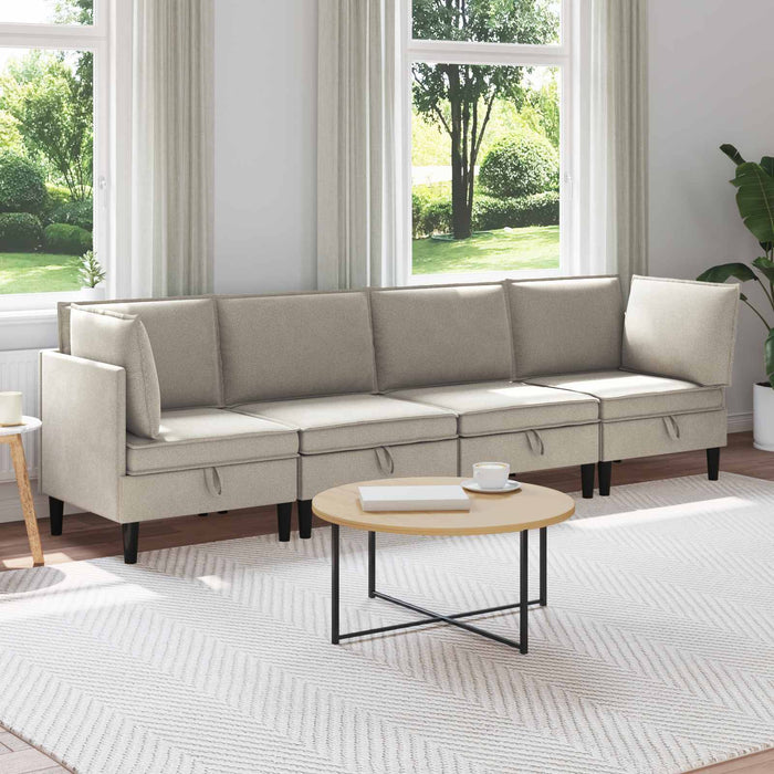 Set de mobilier pentru living 4 pcs Ovăz Țesătură - WALTI WALTI