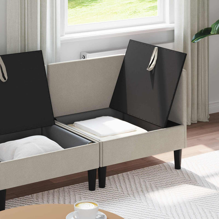Set de mobilier pentru living 4 pcs Ovăz Țesătură - WALTI WALTI