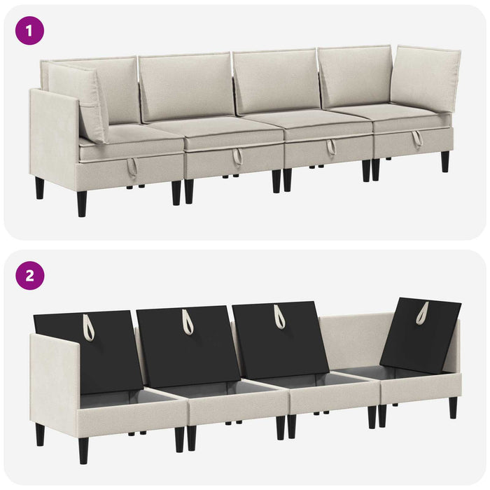 Set de mobilier pentru living 4 pcs Ovăz Țesătură - WALTI WALTI