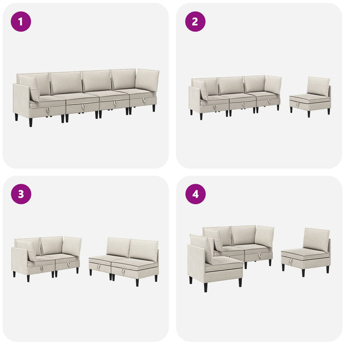 Set de mobilier pentru living 4 pcs Ovăz Țesătură - WALTI WALTI