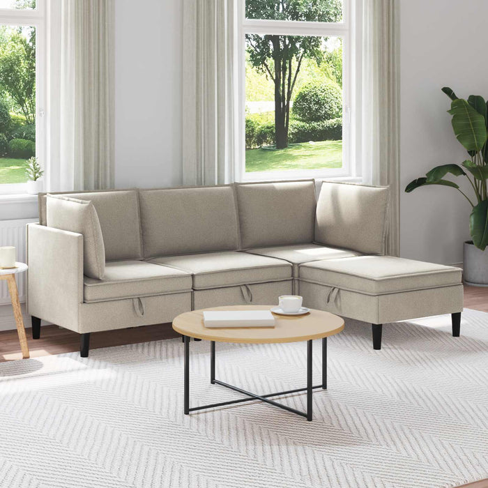 Set de mobilier pentru living 4 pcs Ovăz Țesătură - WALTI WALTI