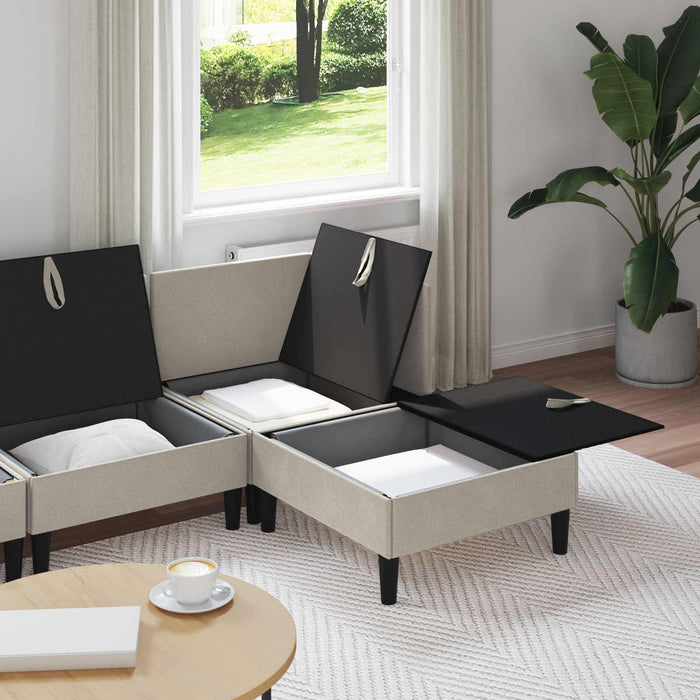 Set de mobilier pentru living 4 pcs Ovăz Țesătură - WALTI WALTI