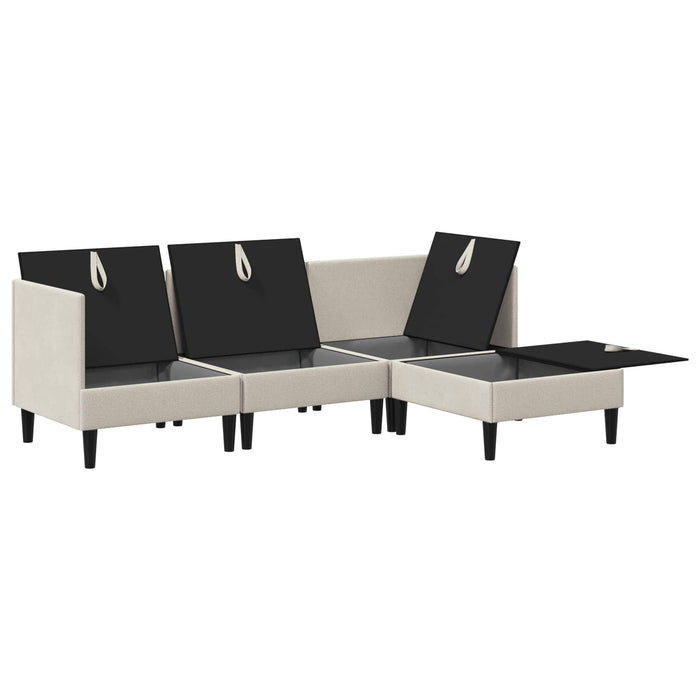 Set de mobilier pentru living 4 pcs Ovăz Țesătură - WALTI WALTI