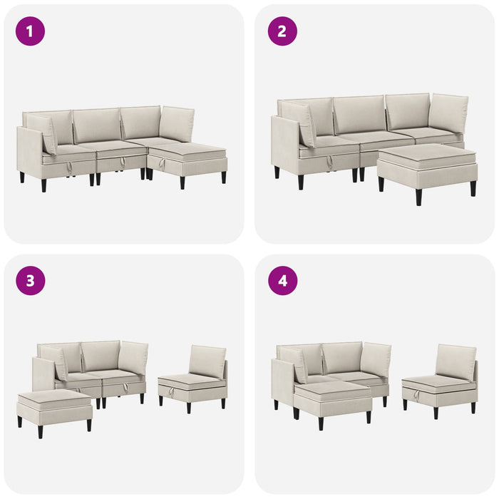 Set de mobilier pentru living 4 pcs Ovăz Țesătură - WALTI WALTI