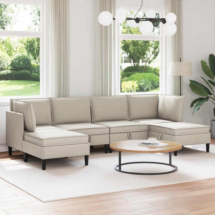 Set de mobilier pentru living 6 pcs Ovăz Țesătură - WALTI WALTI