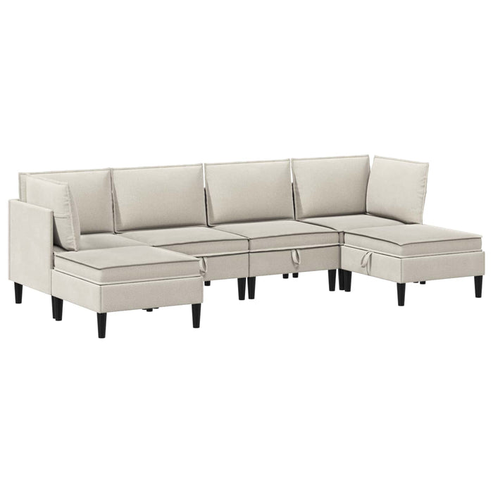 Set de mobilier pentru living 6 pcs Ovăz Țesătură - WALTI WALTI