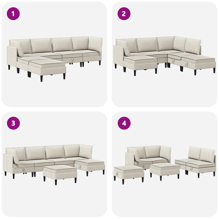 Set de mobilier pentru living 6 pcs Ovăz Țesătură - WALTI WALTI