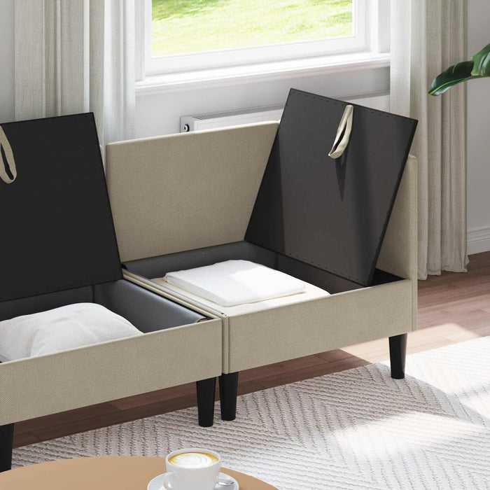 Set de mobilier pentru living 3 pcs Nisipiu Țesătură - WALTI WALTI