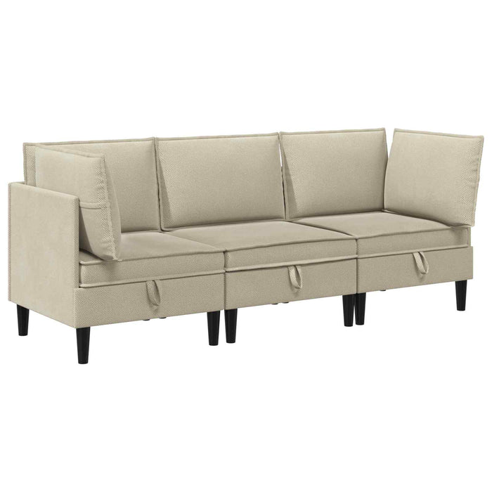 Set de mobilier pentru living 3 pcs Nisipiu Țesătură - WALTI WALTI