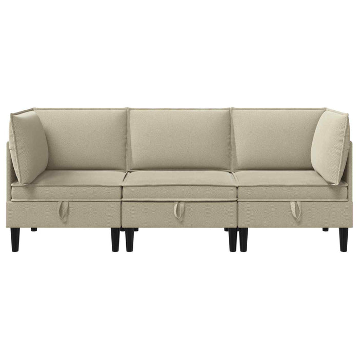 Set de mobilier pentru living 3 pcs Nisipiu Țesătură - WALTI WALTI