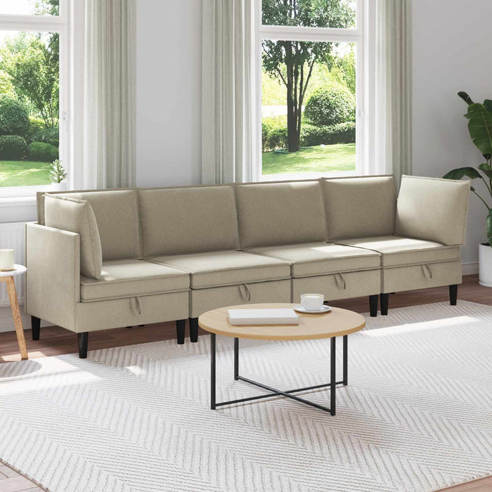 Set de mobilier pentru living 4 pcs Nisipiu Țesătură - WALTI WALTI