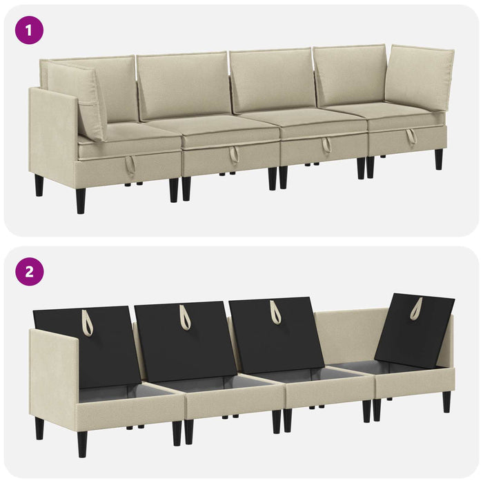 Set de mobilier pentru living 4 pcs Nisipiu Țesătură - WALTI WALTI