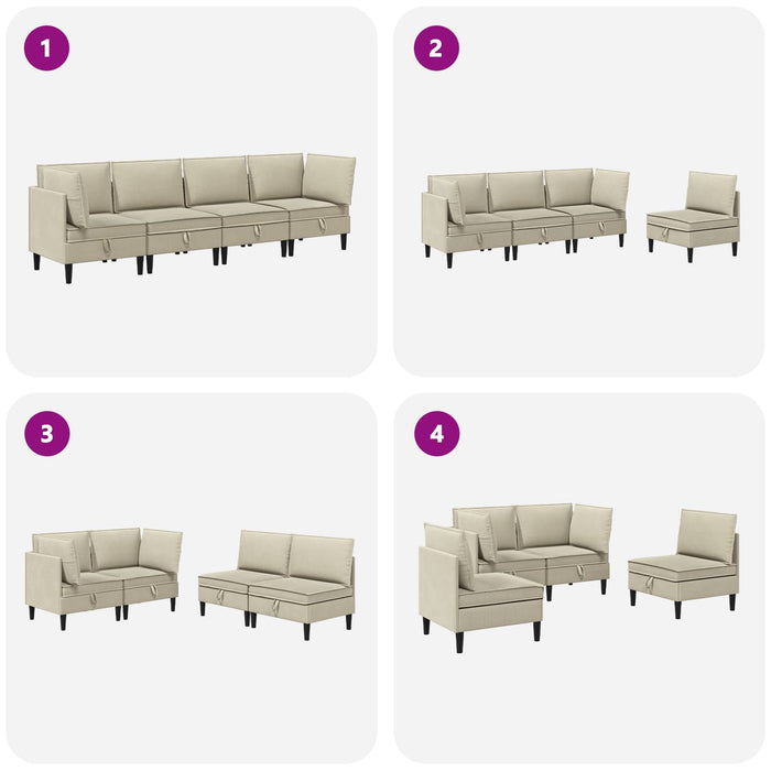 Set de mobilier pentru living 4 pcs Nisipiu Țesătură - WALTI WALTI