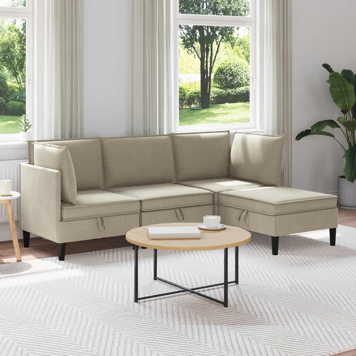 Set de mobilier pentru living 4 pcs Nisipiu Țesătură - WALTI WALTI